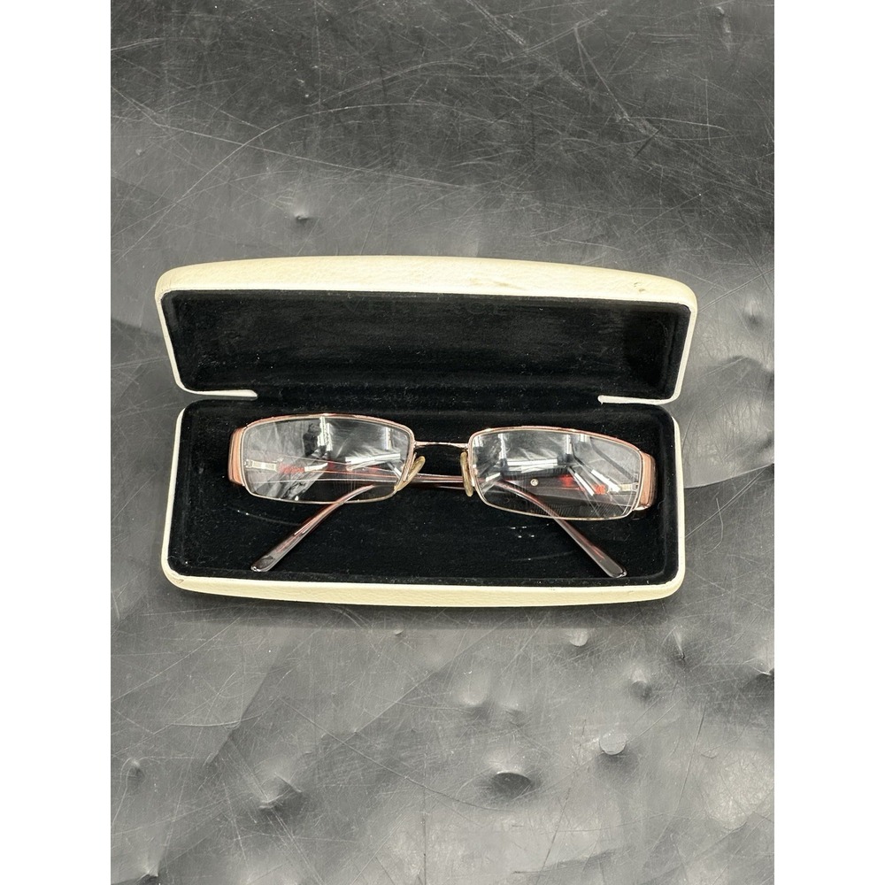 Versace VE 1045 Eyeglasses Frame Brown Rectangular Vintage Y2K READ